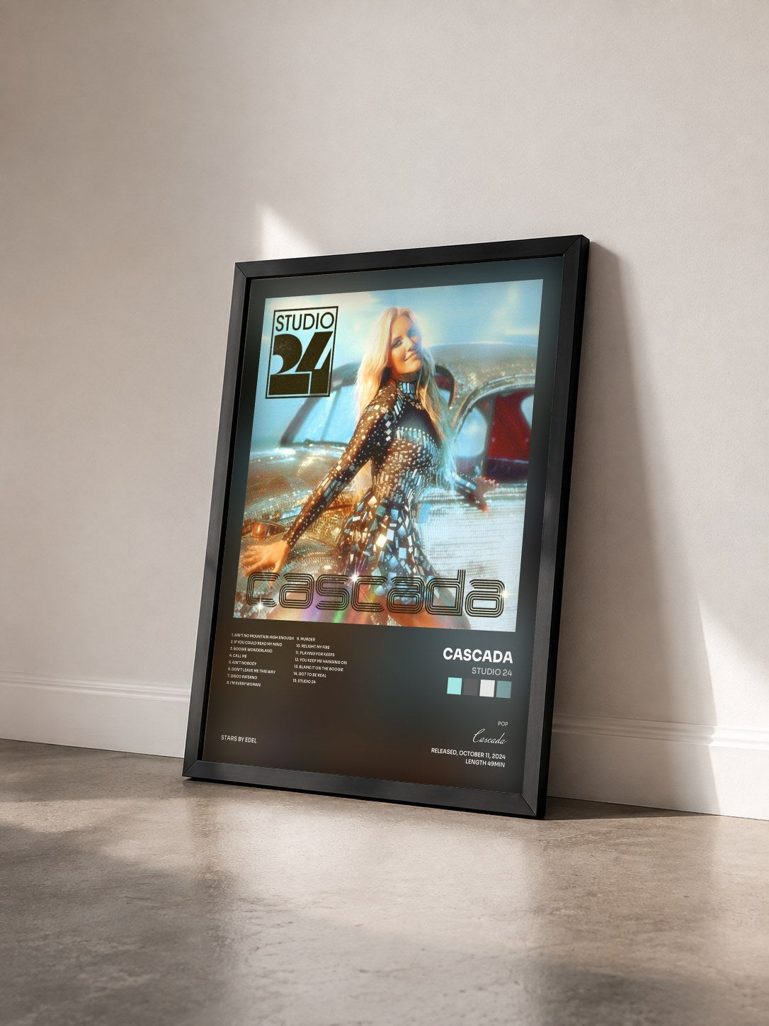 #noir Studio 24 by Cascada as a framed art print seen at an angle, black frame