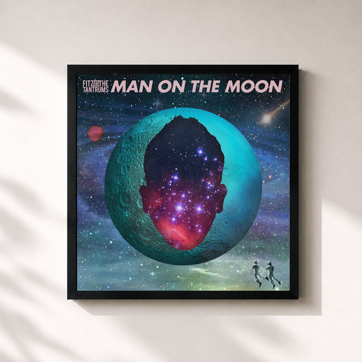#noir Tableau carré de l'album Man on The Moon de Fitz and The Tantrums, cadre noir 32x32 cm
