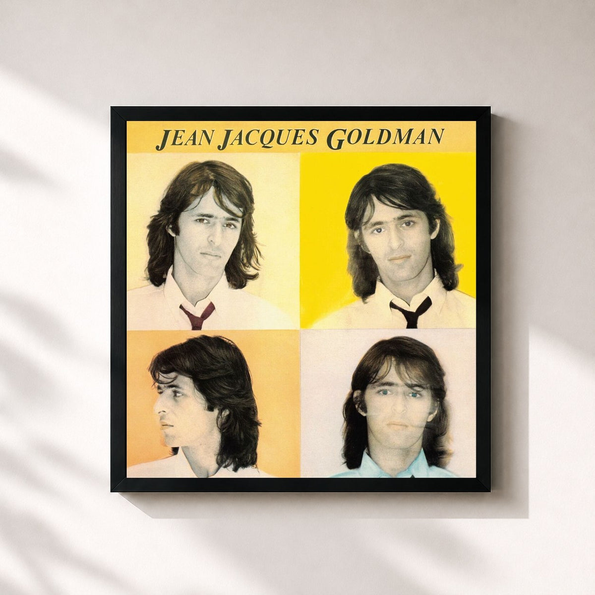 #noir Tableau carré de l'album A l'envers de Jean-Jacques Goldman, cadre noir 32x32 cm