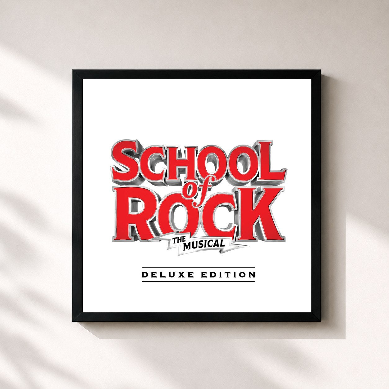 #noir Tableau carré de l'album School of Rock: The Musical (Original Cast Recording) (Deluxe Edition) de Andrew Lloyd Webber, cadre noir 32x32 cm