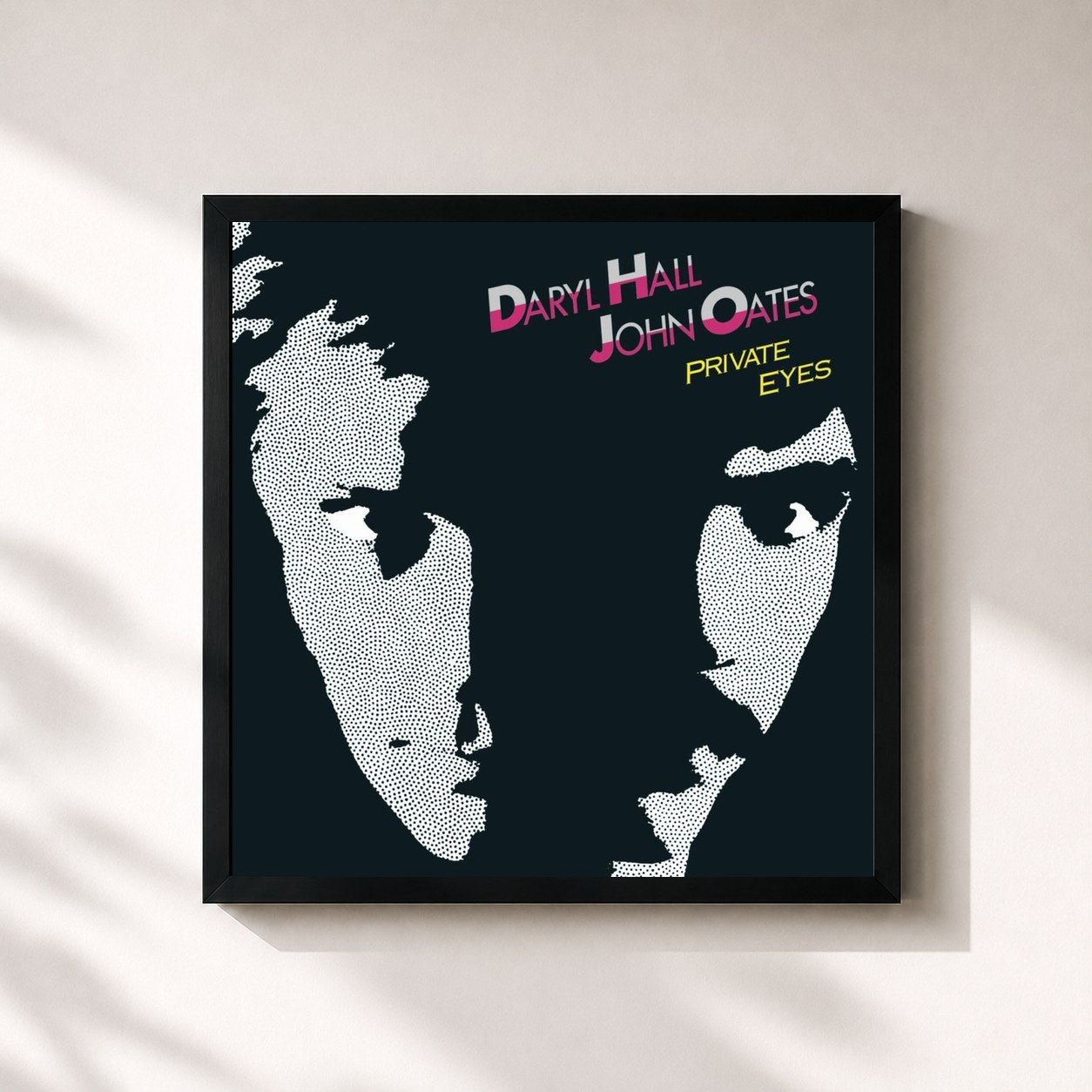 #noir Tableau carré de l'album Private Eyes (Expanded Edition) de Daryl Hall & John Oates, cadre noir 32x32 cm