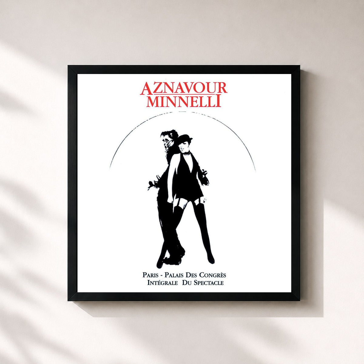 #noir Tableau carré de l'album Charles Aznavour & Liza Minnelli : Palais Des Congrès de Charles Aznavour, cadre noir 32x32 cm