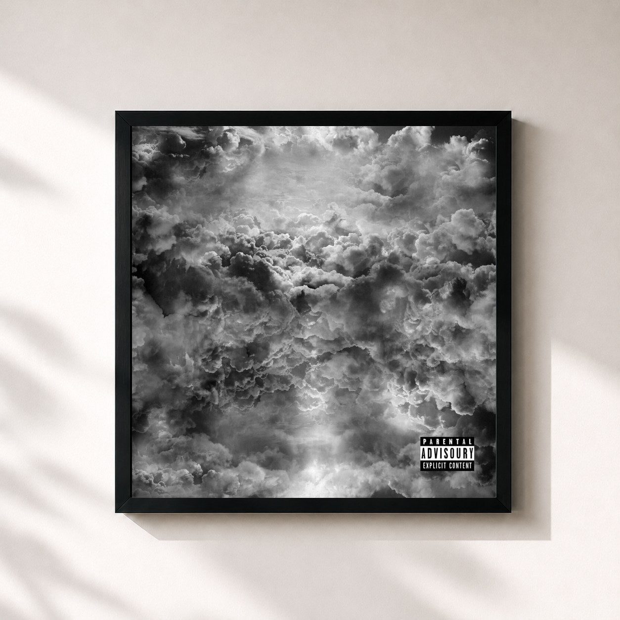 #noir Tableau carré de l'album I Love You. de The Neighbourhood, cadre noir 32x32 cm