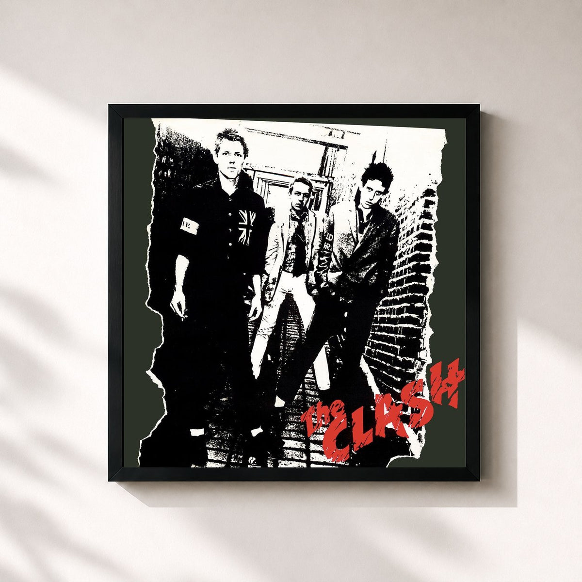 #noir The Clash (Remastered) di The Clash in stampa quadrata incorniciata, cornice nera 32x32 cm