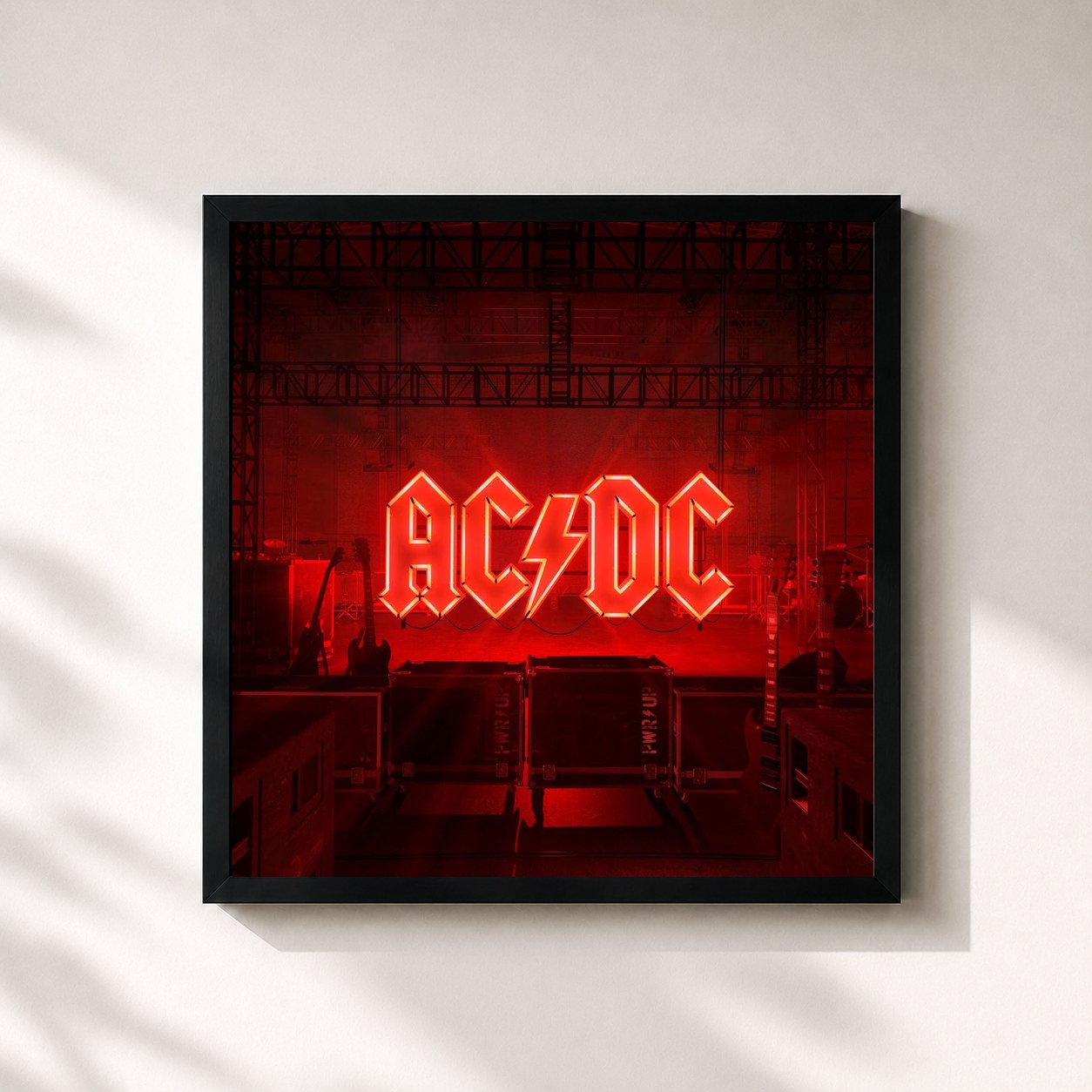 #noir POWER UP by AC/DC as a square framed art print, black 32x32 cm frame
