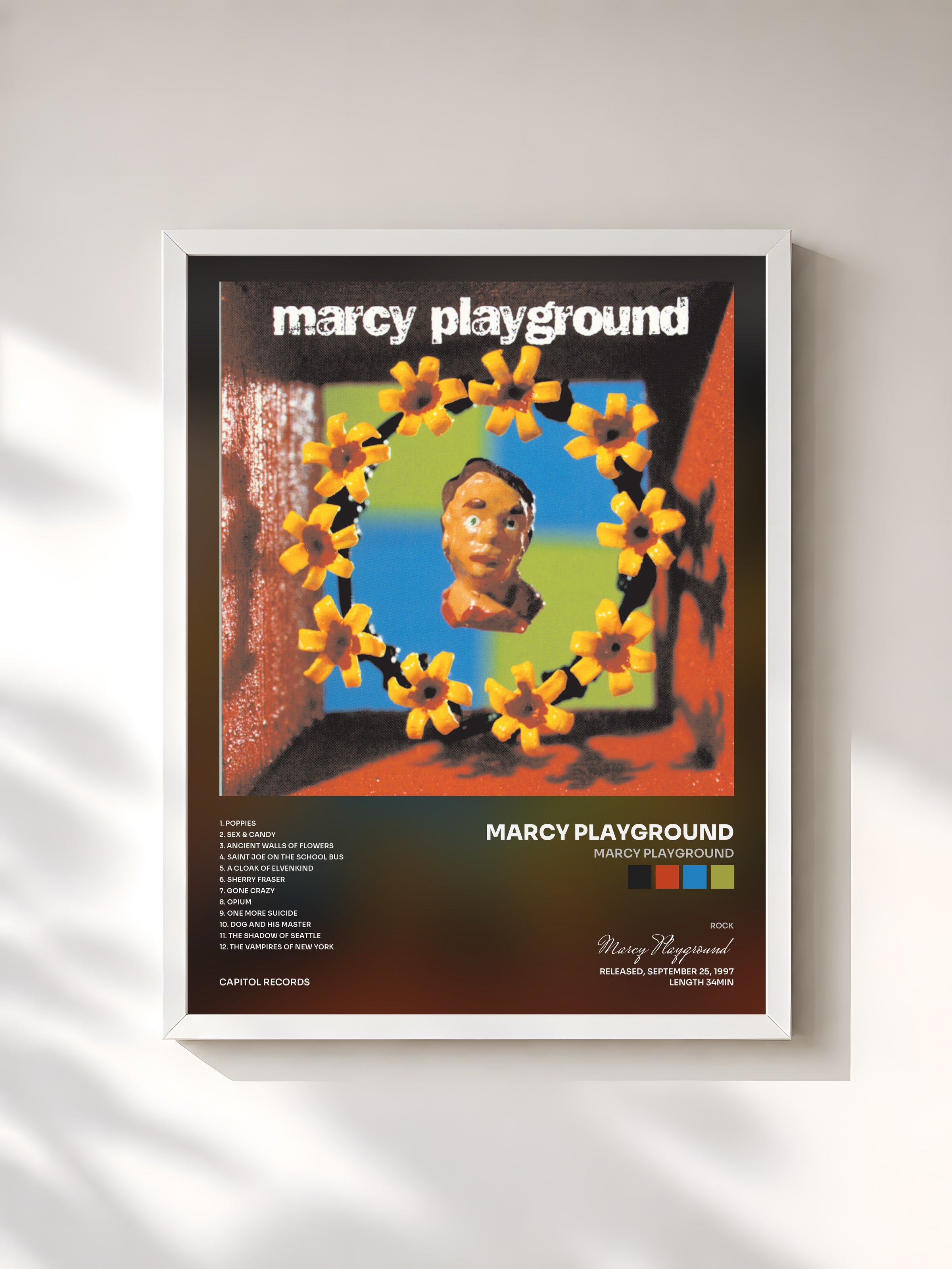 #blanc Tableau de l'album Marcy Playground de Marcy Playground, cadre blanc, imprimé et encadré en France