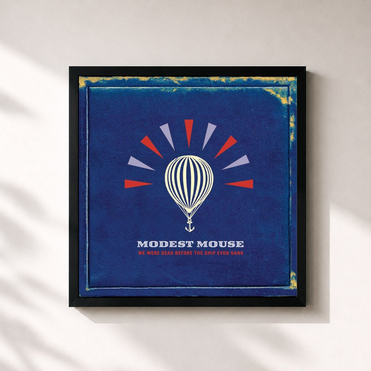 #noir Tableau carré de l'album We Were Dead Before The Ship Even Sank de Modest Mouse, cadre noir 32x32 cm