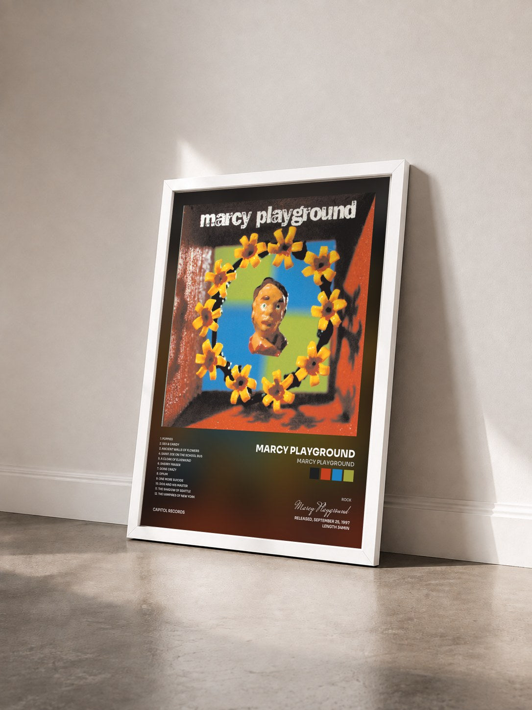 #blanc Tableau de l'album Marcy Playground de Marcy Playground vu de trois quarts, cadre blanc