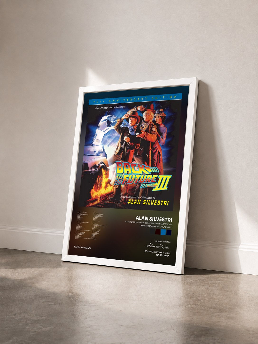 #blanc Tableau de l'album Back To The Future Part III: 25th Anniversary Edition (Original Motion Picture Soundtrack) de Alan Silvestri vu de trois quarts, cadre blanc