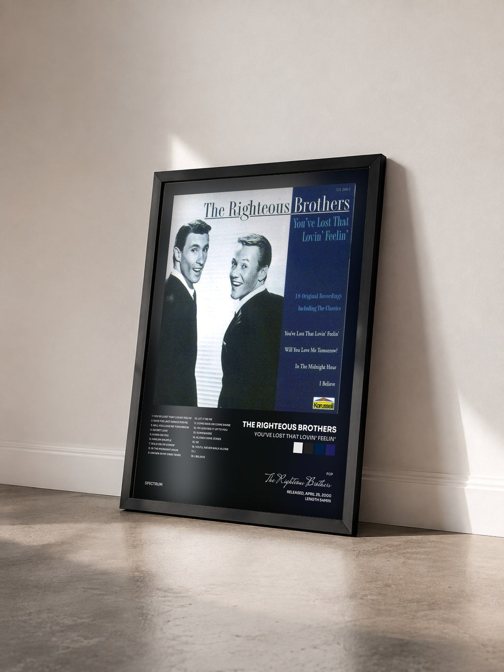 #noir Tableau de l'album You've Lost That Lovin' Feelin' de The Righteous Brothers vu de trois quarts, cadre noir