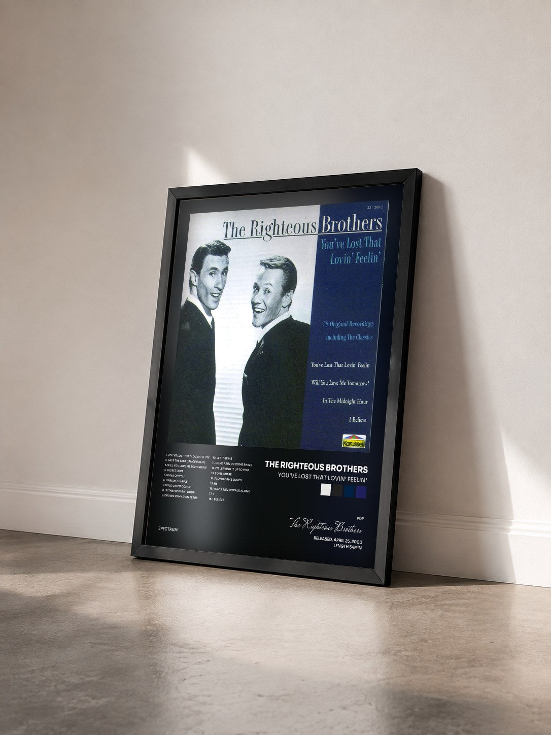#noir Tableau de l'album You've Lost That Lovin' Feelin' de The Righteous Brothers vu de trois quarts, cadre noir