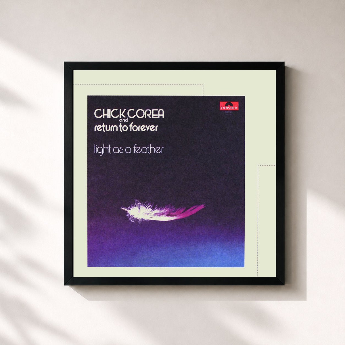 #noir Tableau carré de l'album Light As A Feather (Deluxe Edition) de Chick Corea, cadre noir 32x32 cm