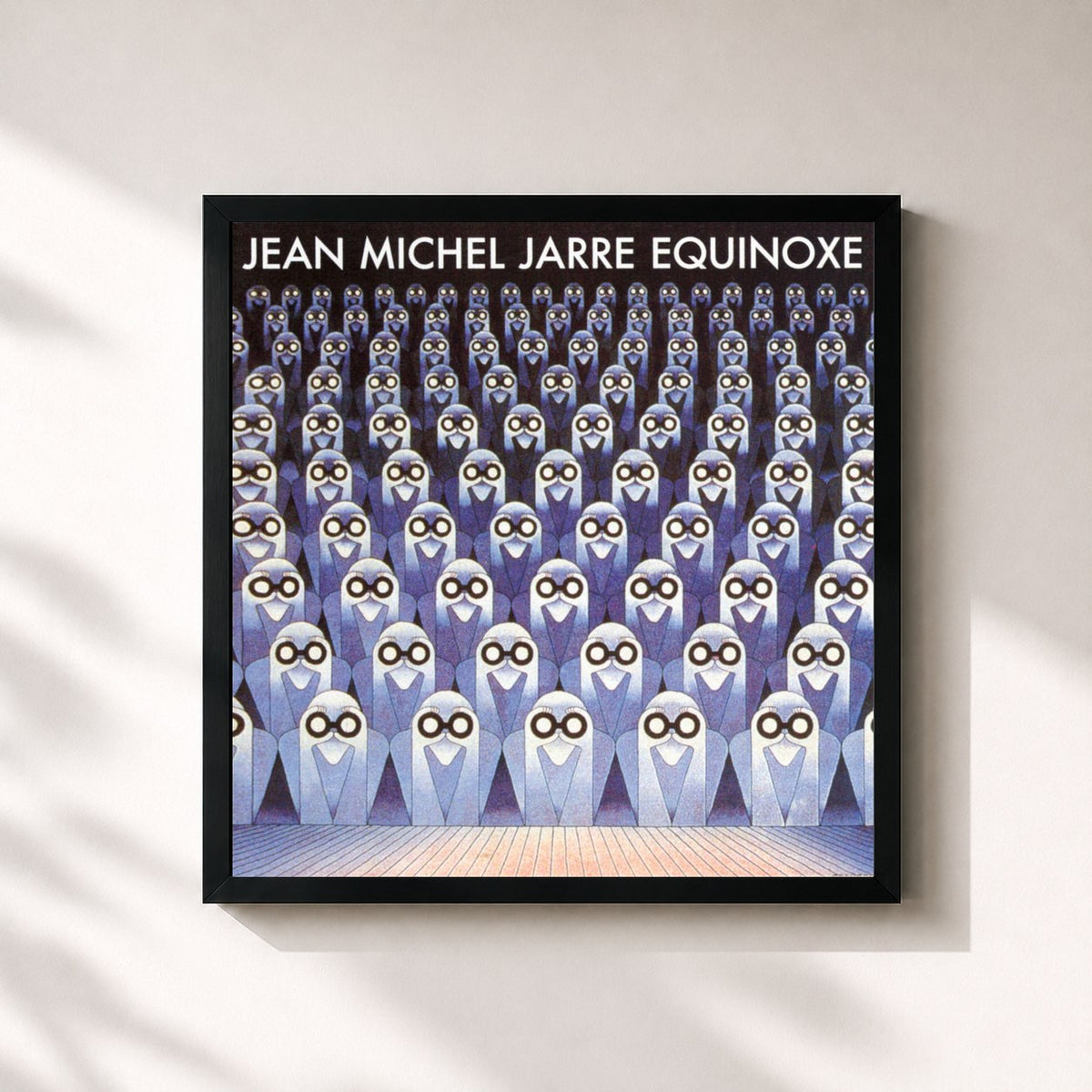 #noir Tableau carré de l'album Équinoxe de Jean-Michel Jarre, cadre noir 32x32 cm