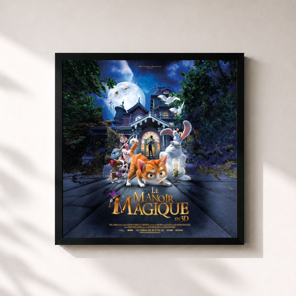 #noir Tableau carré de l'album Le Manoir Magique (Bande originale du film d'animation) de Ramin Djawadi, cadre noir 32x32 cm