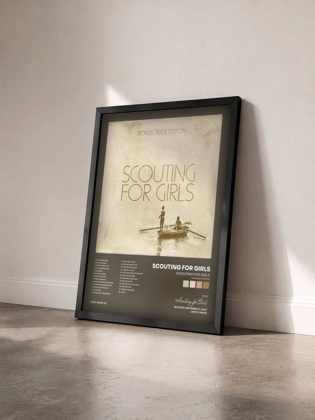 #noir Tableau de l'album Scouting For Girls (Expanded Edition) de Scouting for Girls vu de trois quarts, cadre noir