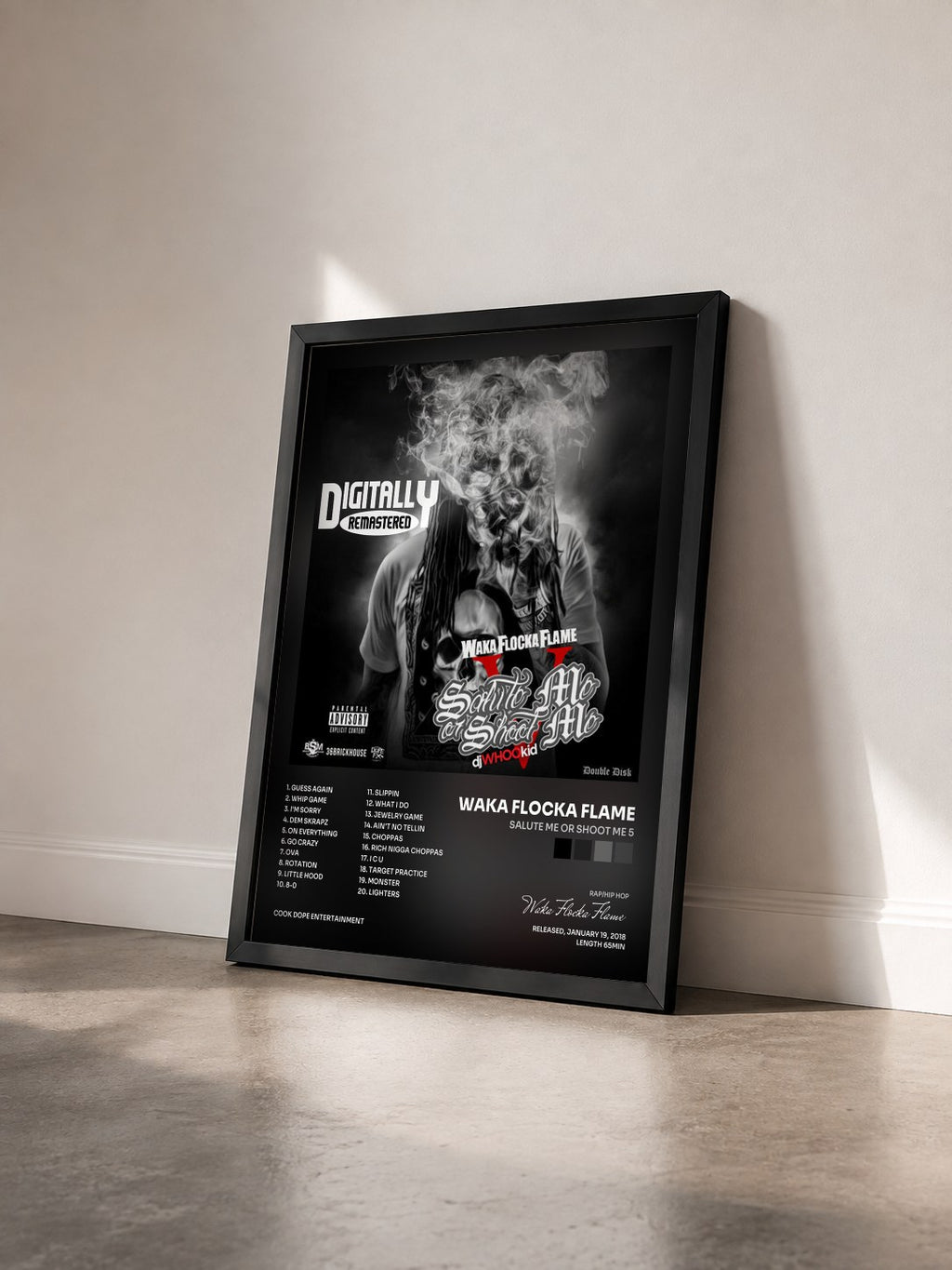 #noir Tableau de l'album Salute Me Or Shoot Me 5 de Waka Flocka Flame vu de trois quarts, cadre noir
