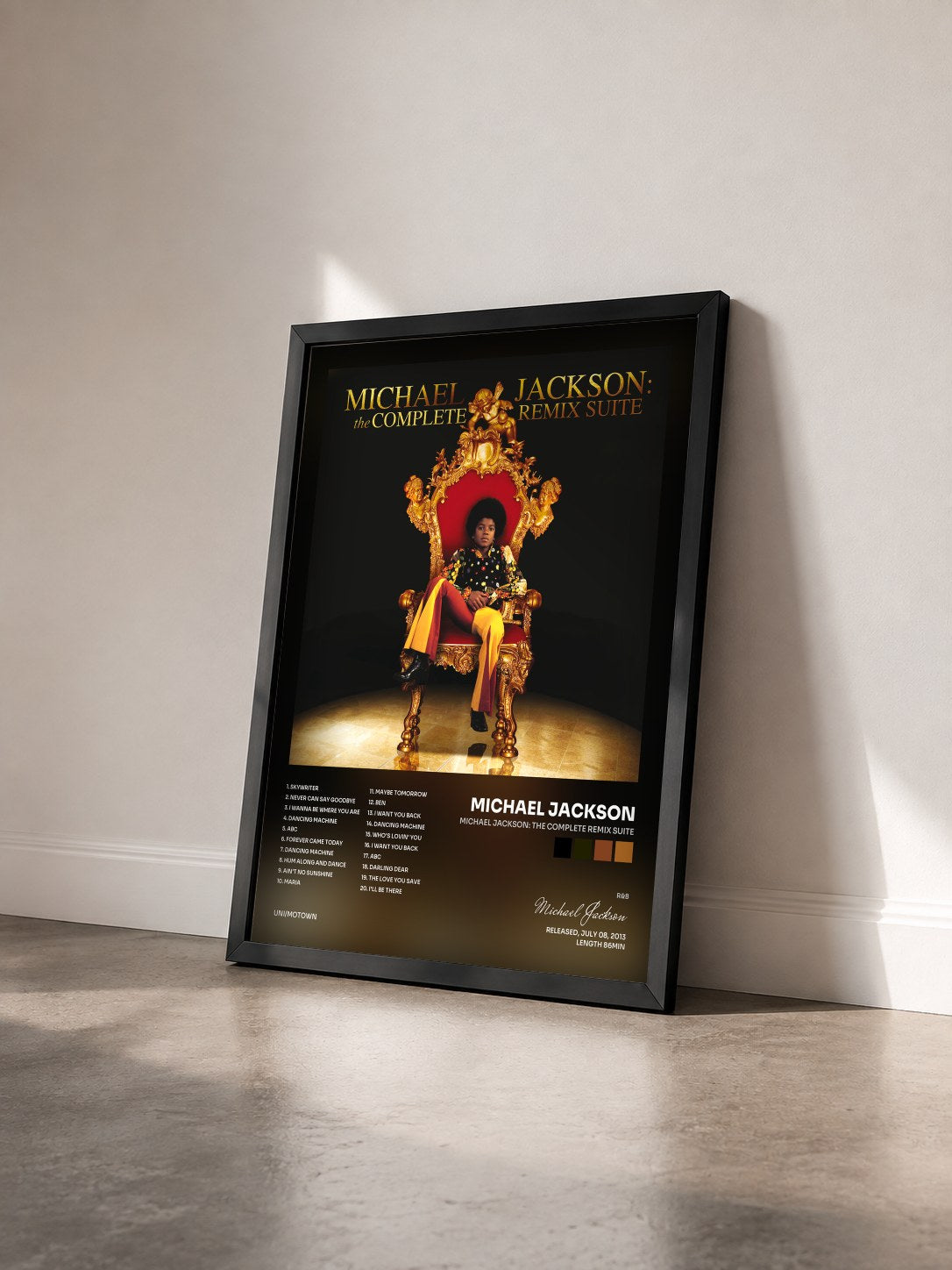#noir Tableau de l'album Michael Jackson: The Complete Remix Suite de Michael Jackson vu de trois quarts, cadre noir
