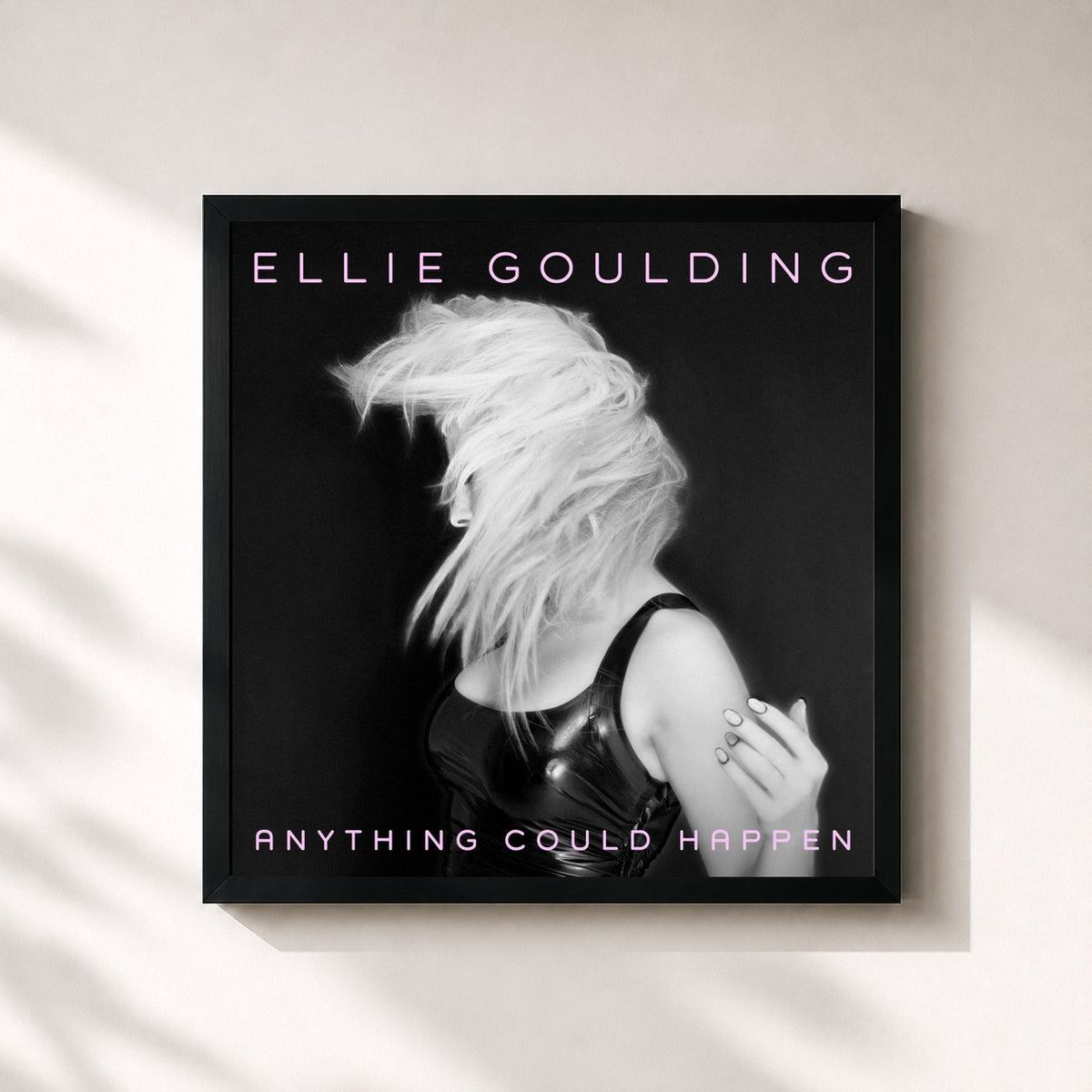 #noir Tableau carré de l'album Anything Could Happen de Ellie Goulding, cadre noir 32x32 cm