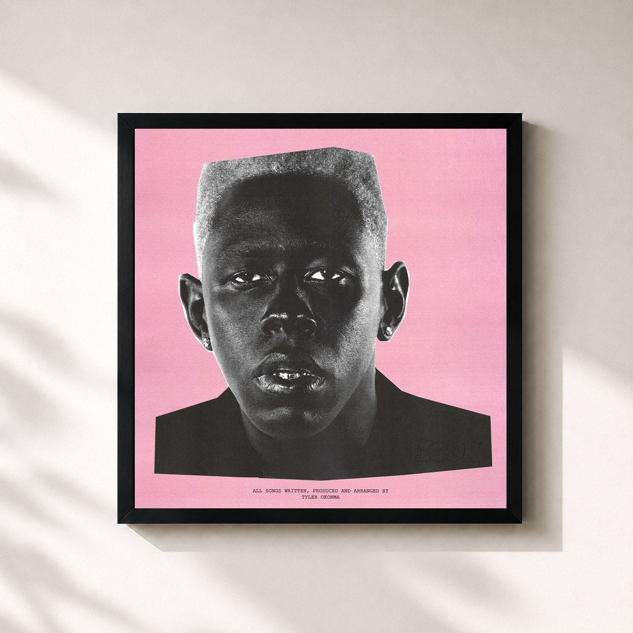 #noir Tableau carré de l'album IGOR de Tyler, The Creator, cadre noir 32x32 cm