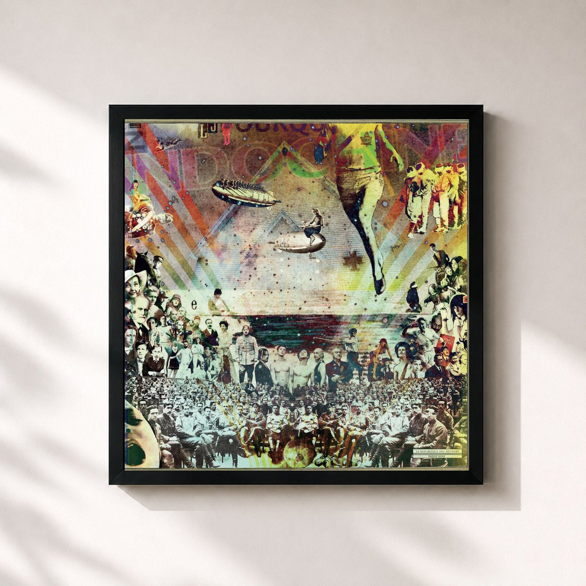 #noir La république des meteors by Indochine as a square framed art print, black 32x32 cm frame