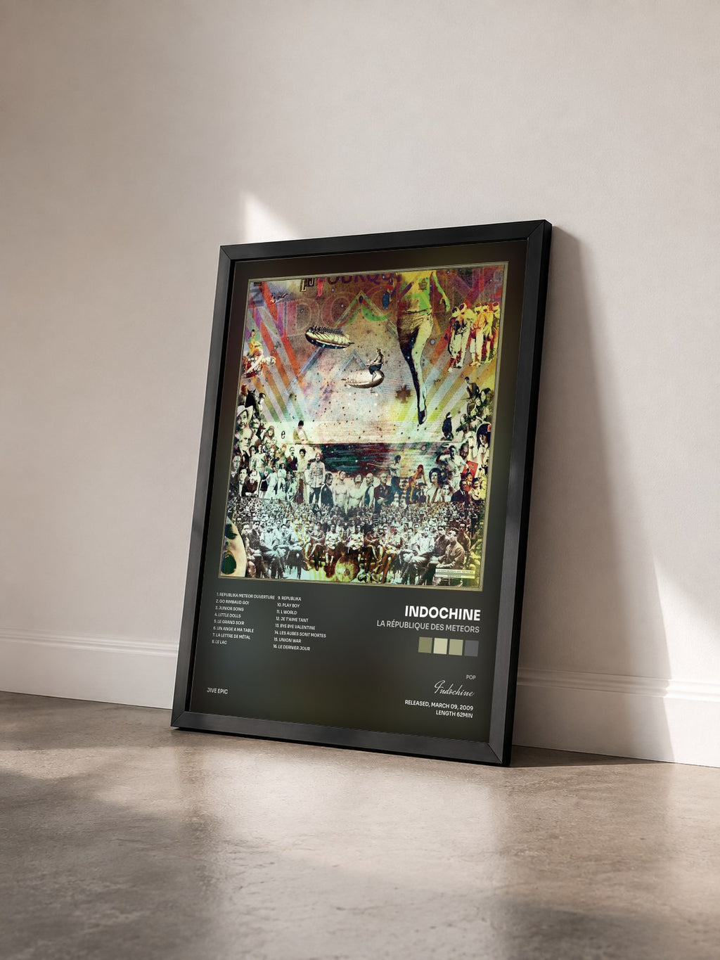 #noir La république des meteors de Indochine en lámina enmarcada vista de tres cuartos, marco negro