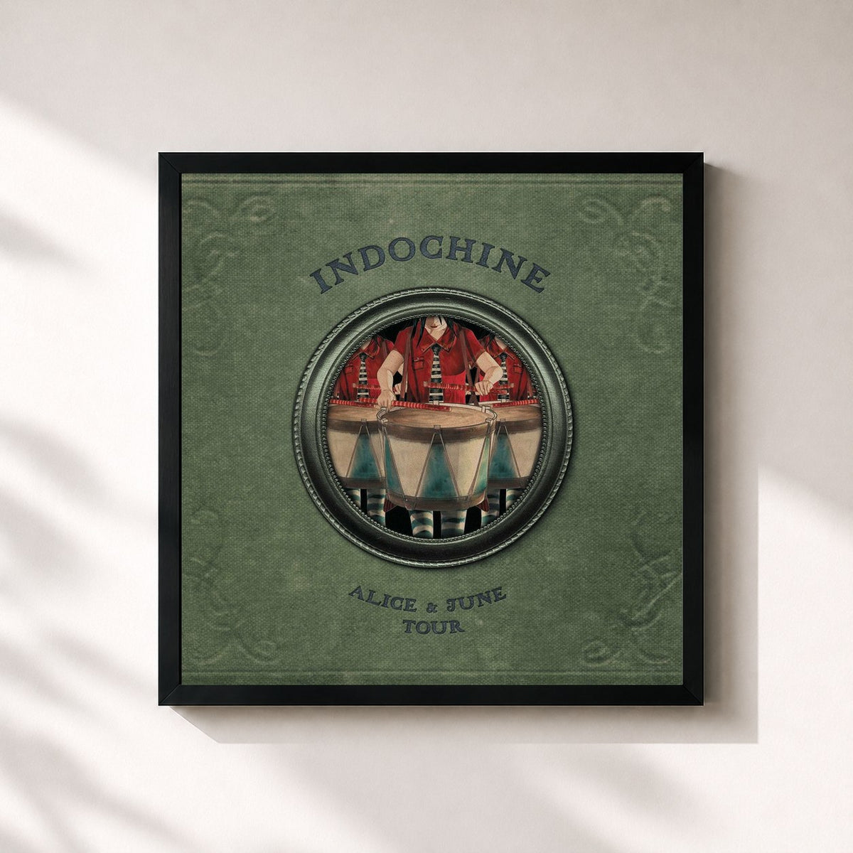 #noir Alice & June Tour by Indochine as a square framed art print, black 32x32 cm frame