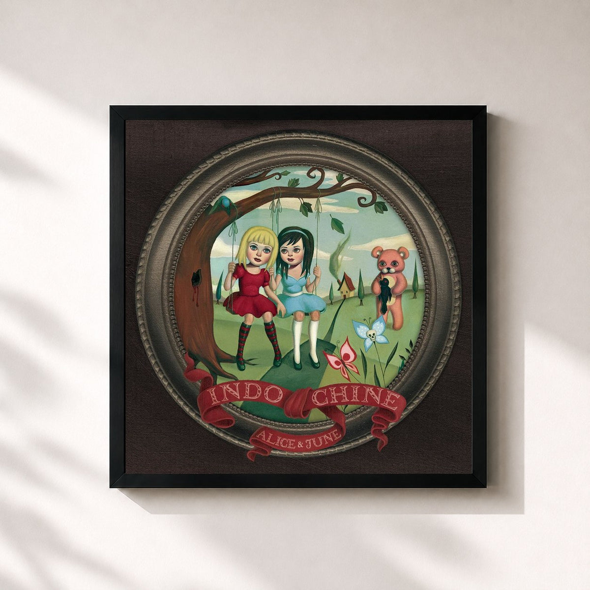 #noir Alice & June (deluxe edition) by Indochine as a square framed art print, black 32x32 cm frame