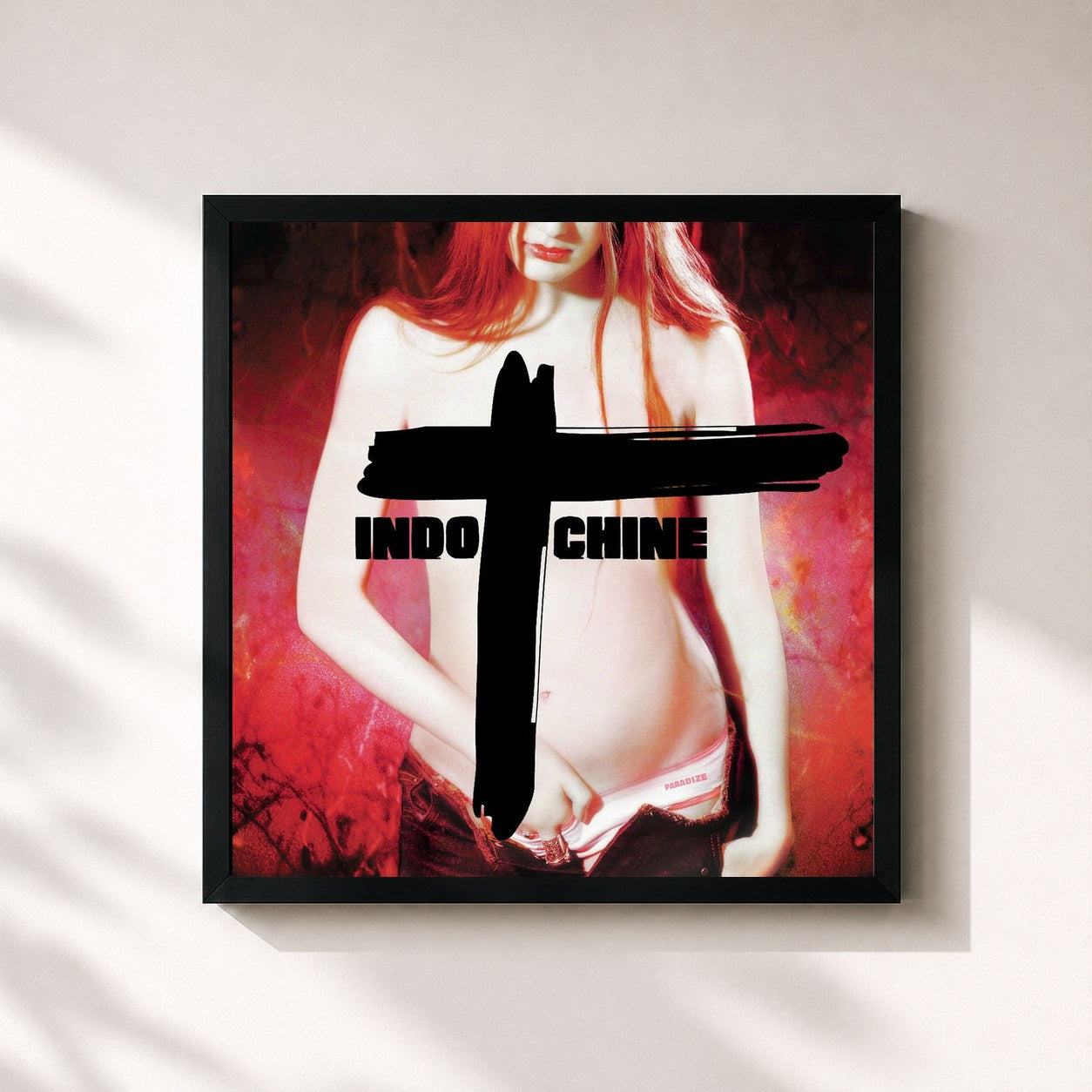 #noir Paradize by Indochine as a square framed art print, black 32x32 cm frame