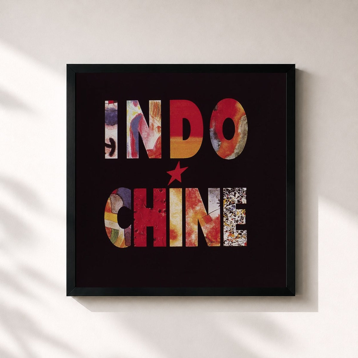 #noir Le baiser by Indochine as a square framed art print, black 32x32 cm frame