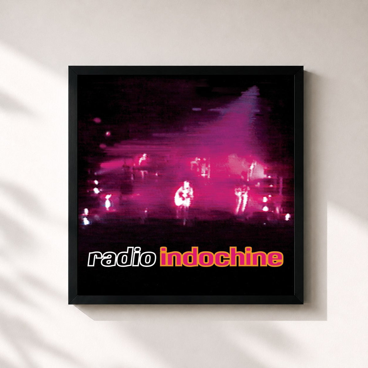 #noir Radio Indochine by Indochine as a square framed art print, black 32x32 cm frame