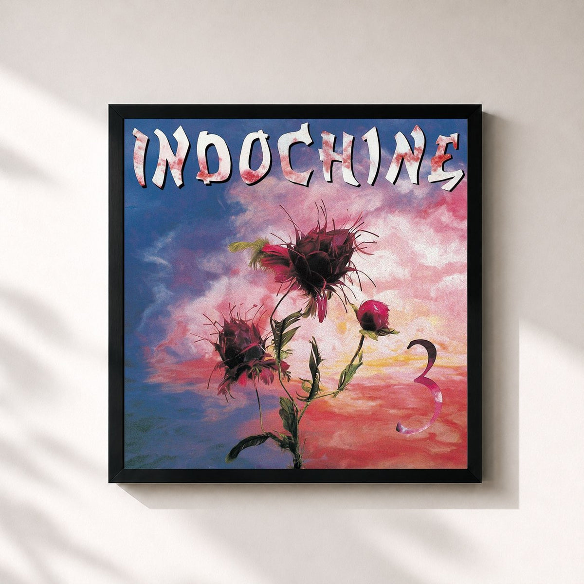 #noir 3 by Indochine as a square framed art print, black 32x32 cm frame