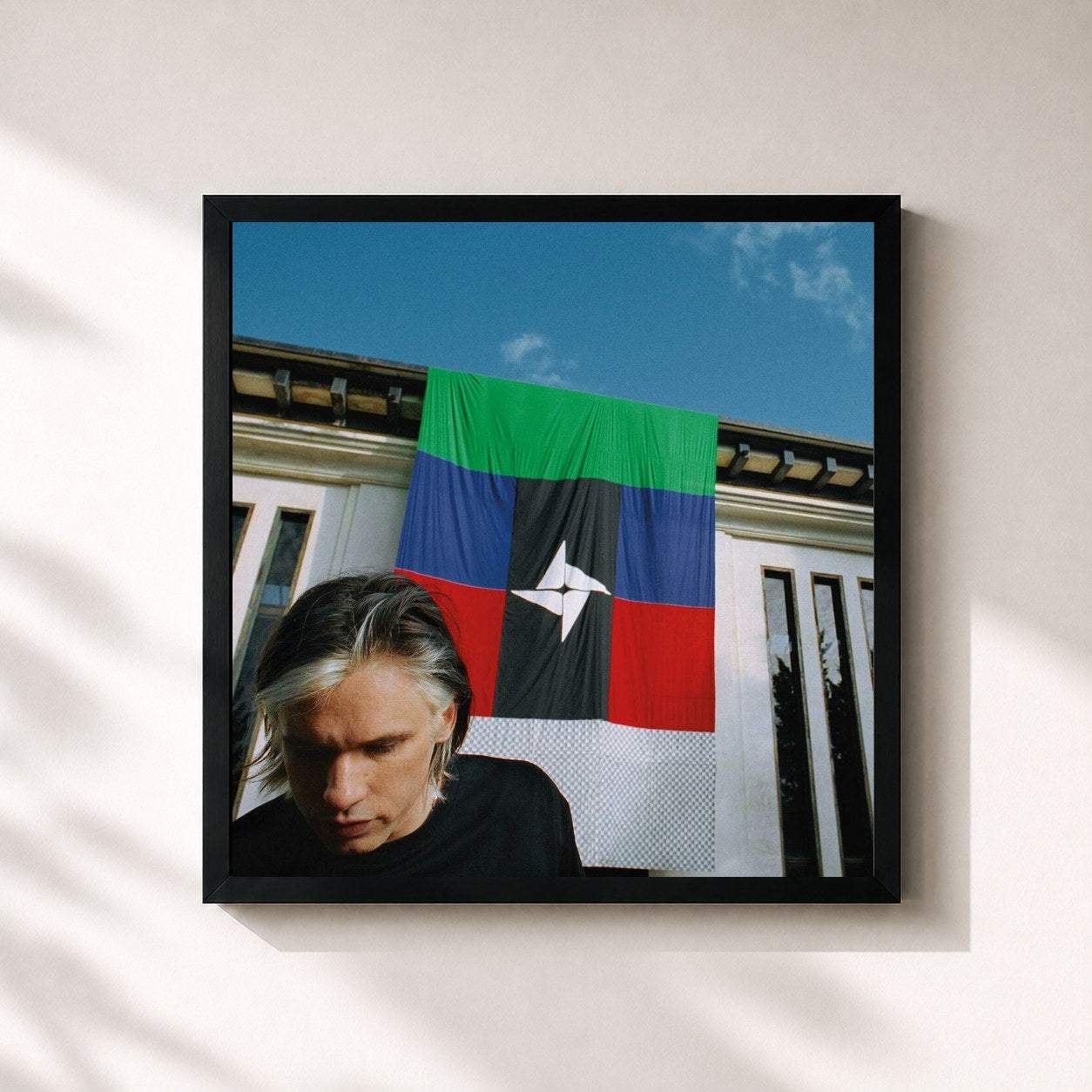 #noir Civilisation di Orelsan in stampa quadrata incorniciata, cornice nera 32x32 cm