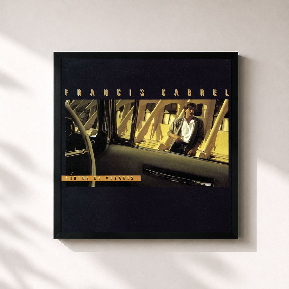 #noir Tableau carré de l'album Photos de voyages (Remastered) de Francis Cabrel, cadre noir 32x32 cm