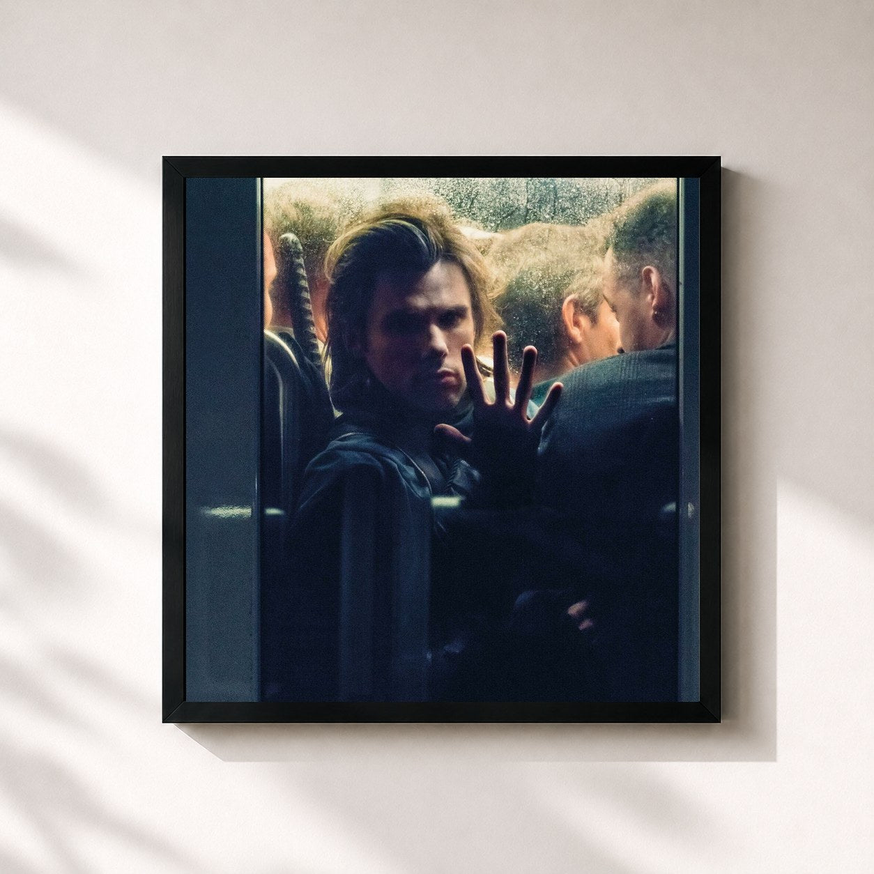#noir Tableau carré de l'album La fête est finie de Orelsan, cadre noir 32x32 cm