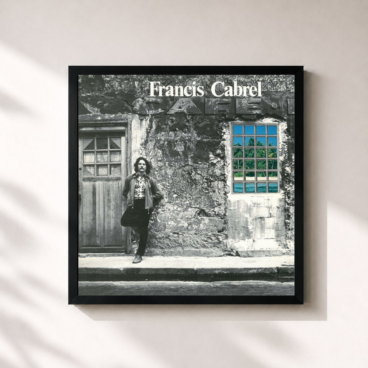 #noir Tableau carré de l'album Les murs de poussière (Remastered) de Francis Cabrel, cadre noir 32x32 cm