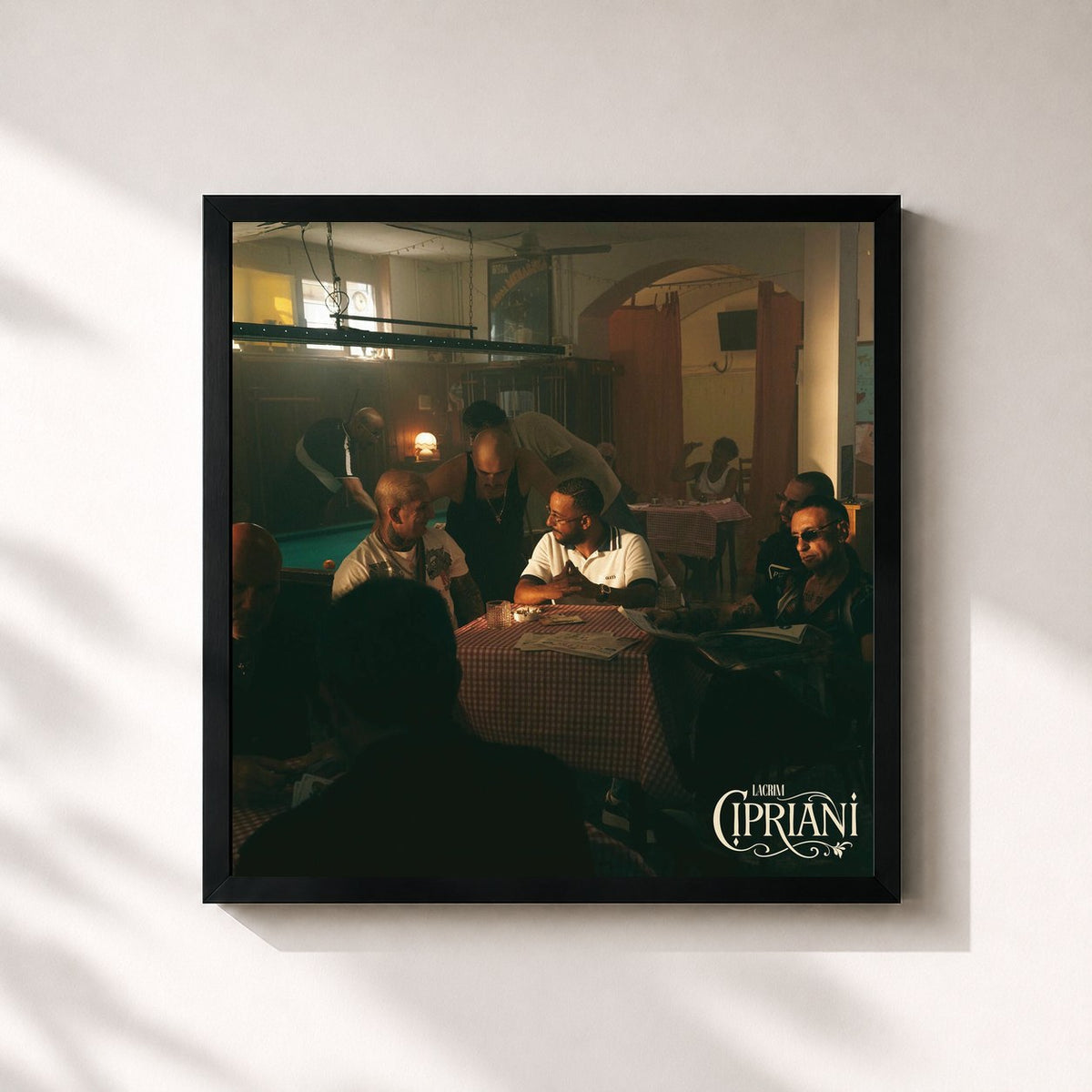 #noir Tableau carré de l'album Cipriani de Lacrim, cadre noir 32x32 cm