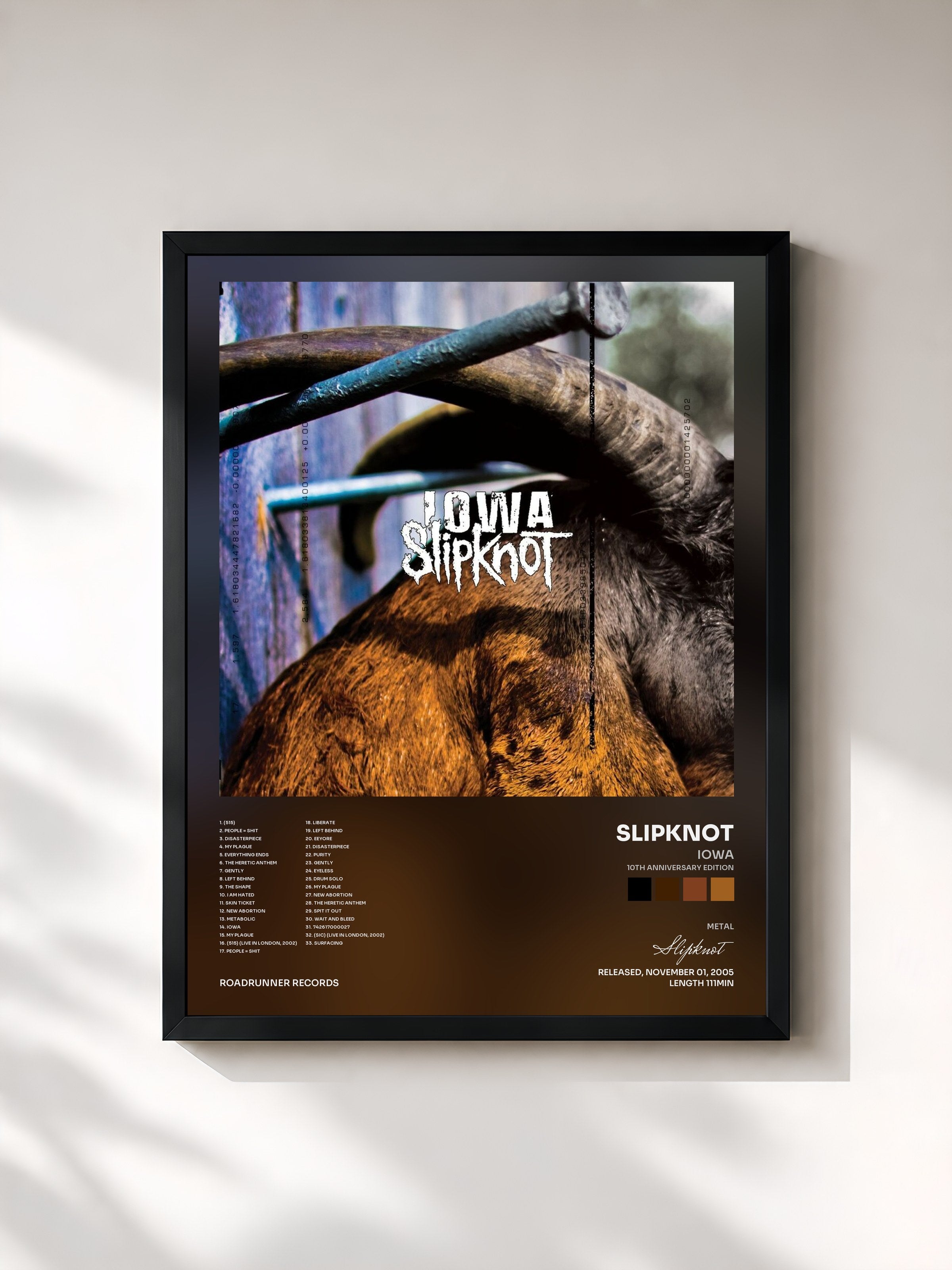 #noir Iowa (10th Anniversary Edition) by Slipknot as a framed art print, black frame, printed and framed in France