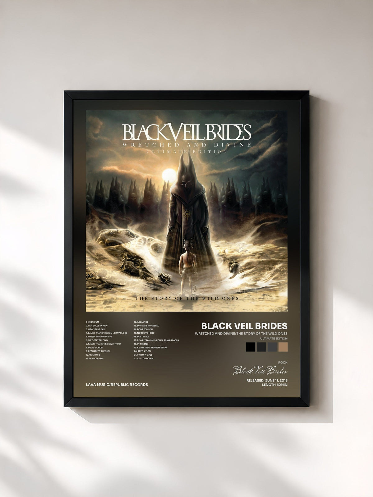 #noir Wretched And Divine: The Story Of The Wild Ones (Ultimate Edition) de Black Veil Brides en lámina enmarcada, marco negro, impresa y enmarcada en Francia