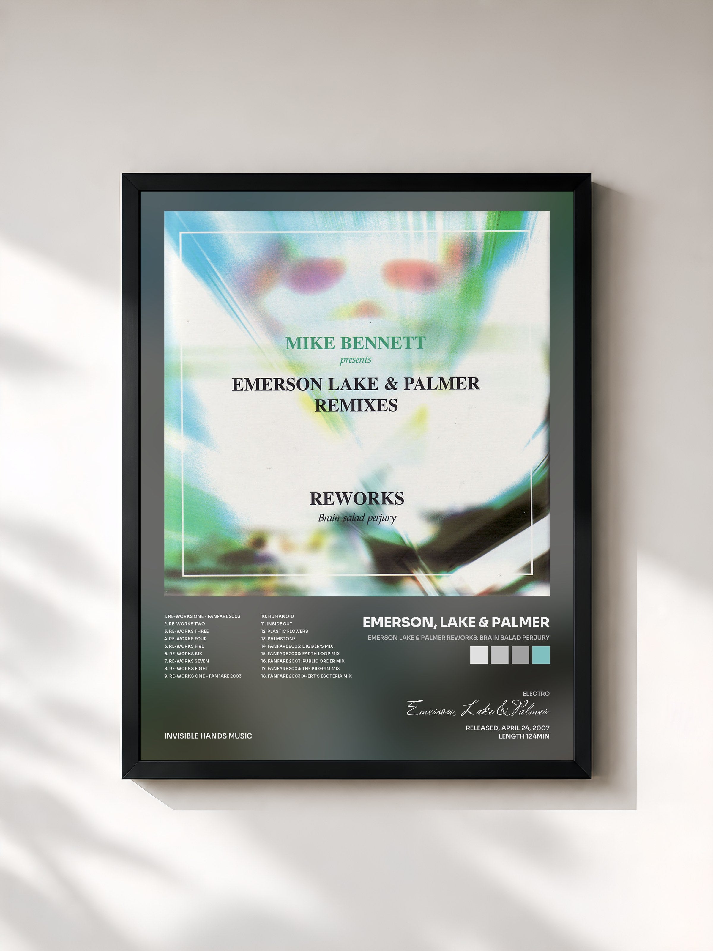 #noir Tableau de l'album Emerson Lake & Palmer Reworks: Brain Salad Perjury de Emerson, Lake & Palmer, cadre noir, imprimé et encadré en France