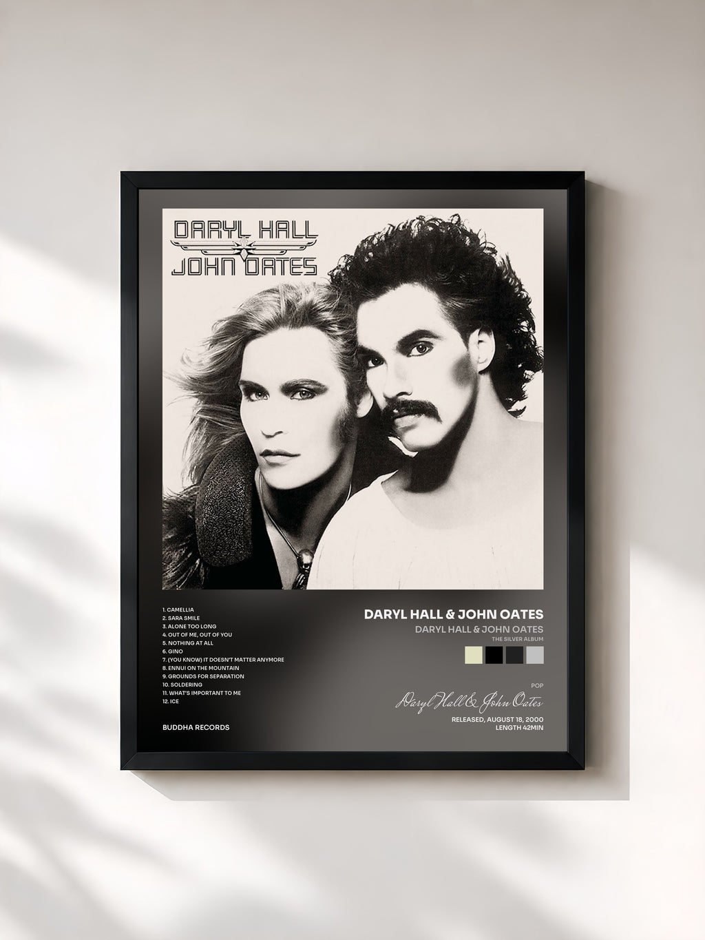 #noir Daryl Hall & John Oates (The Silver Album) von Daryl Hall & John Oates als gerahmter Kunstdruck, schwarzer Rahmen, gedruckt und gerahmt in Frankreich