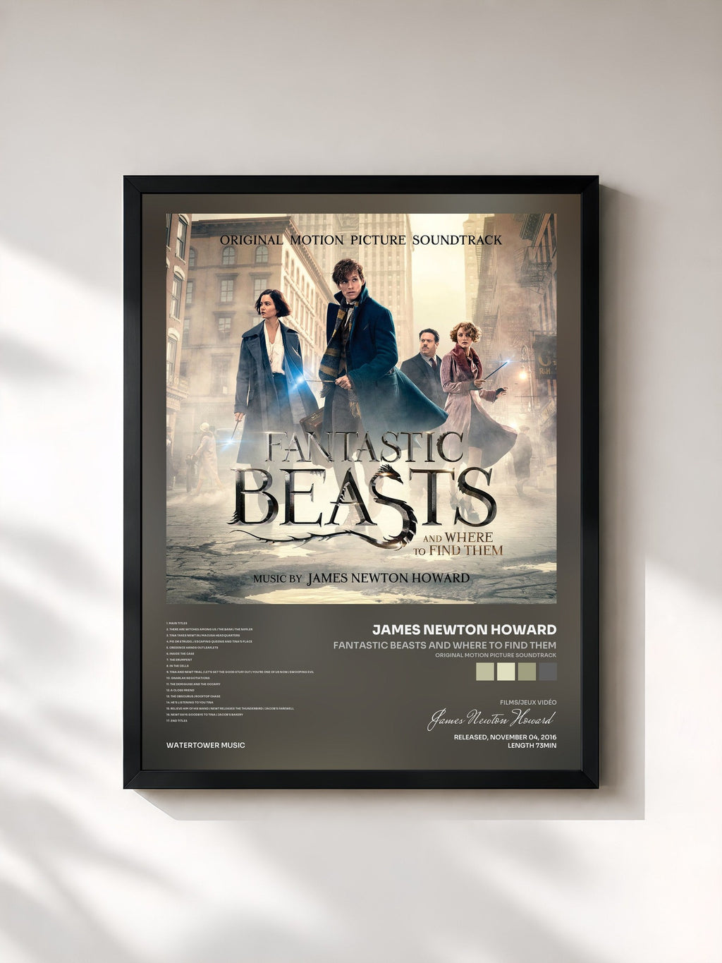 #noir Fantastic Beasts and Where to Find Them (Original Motion Picture Soundtrack) de James Newton Howard en lámina enmarcada, marco negro, impresa y enmarcada en Francia