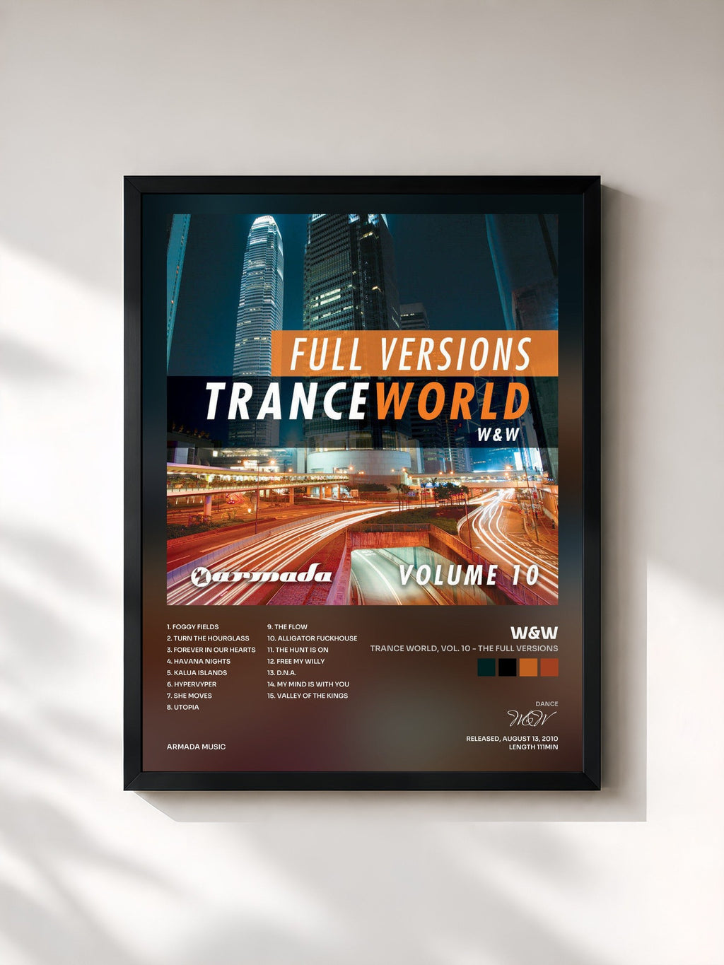 #noir Trance World, Vol. 10 - The Full Versions di W&W in stampa incorniciata, cornice nera, stampata e incorniciata in Francia
