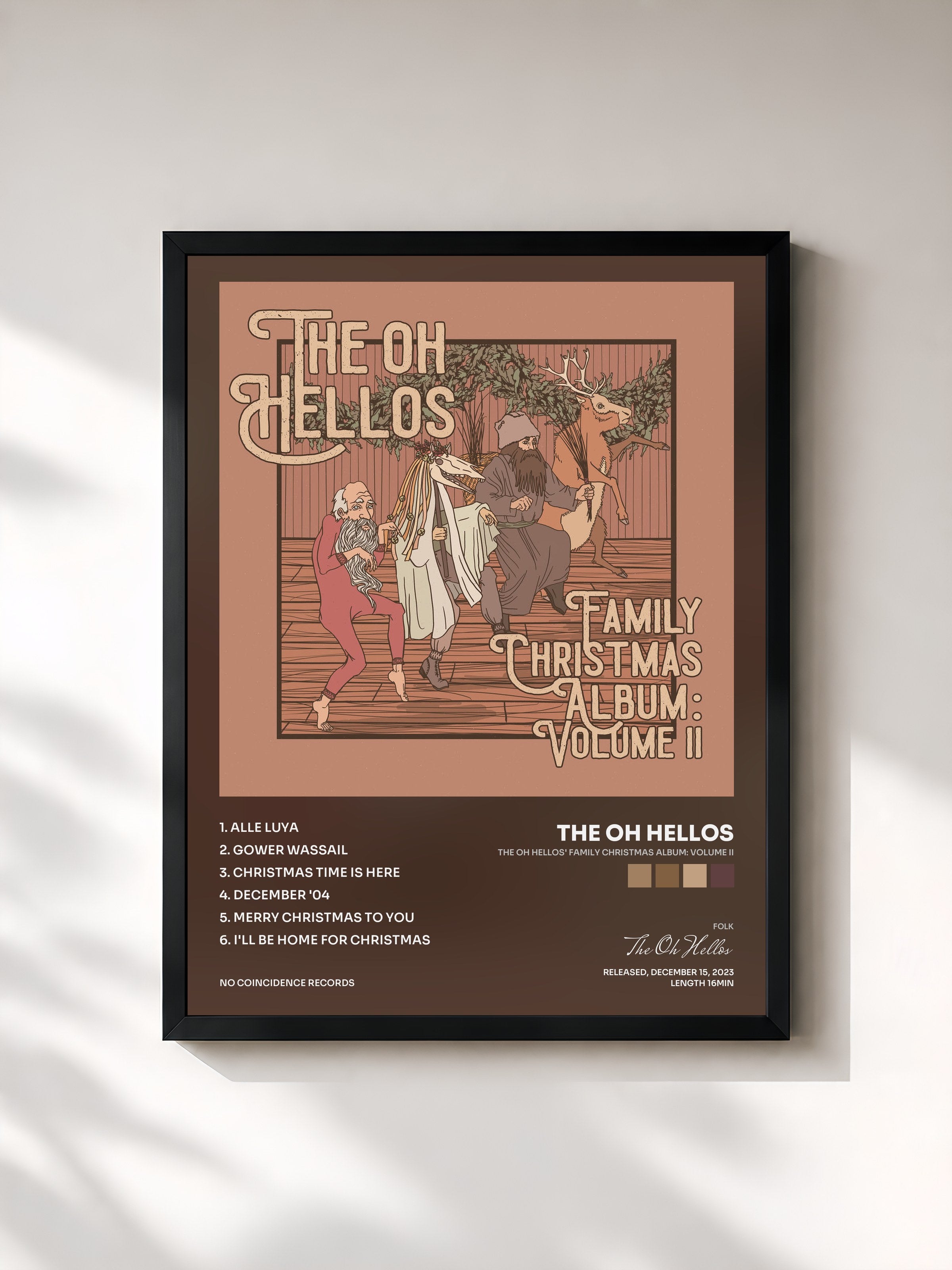 #noir Tableau de l'album The Oh Hellos' Family Christmas Album: Volume II de The Oh Hellos, cadre noir, imprimé et encadré en France