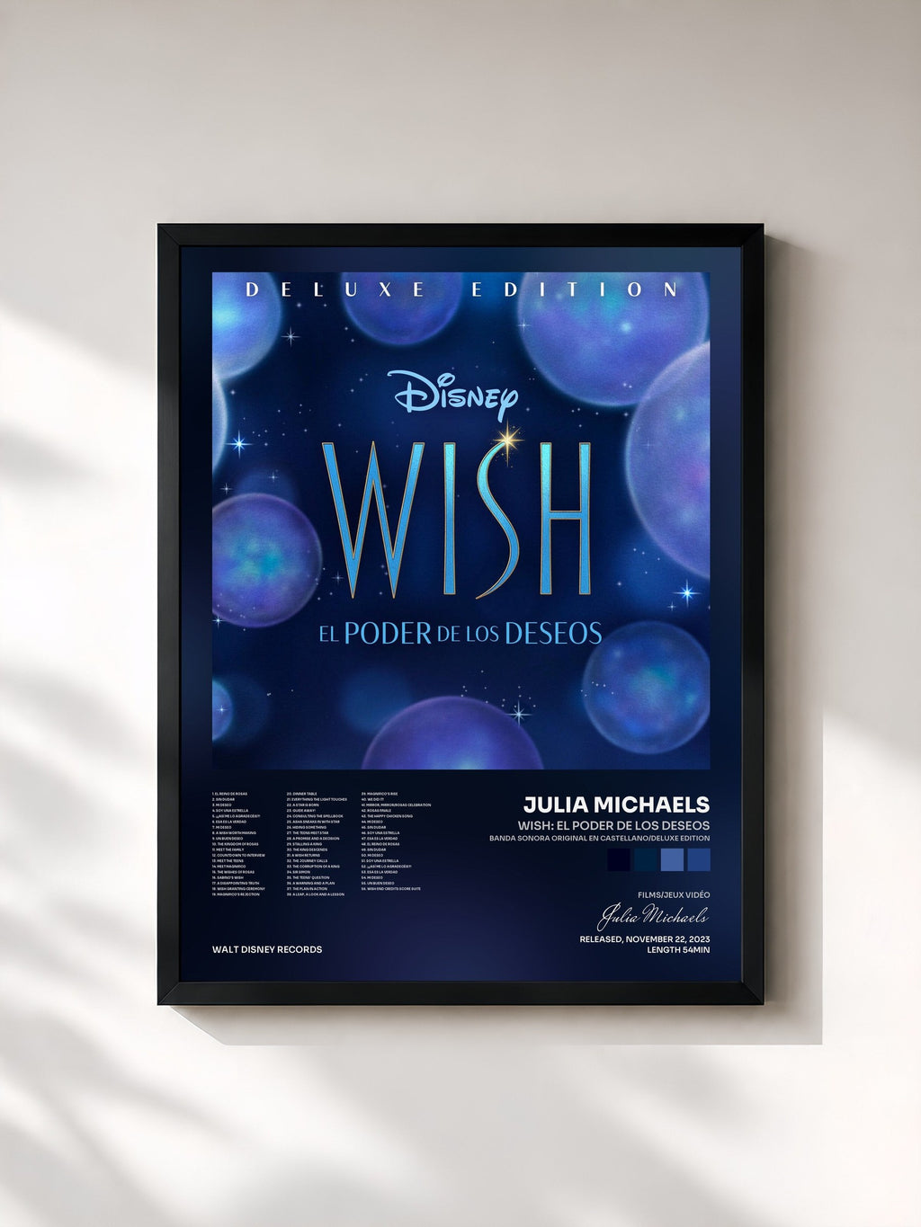 #noir Wish: El Poder von los Deseos (Banda Sonora Original en Castellano/Deluxe Edition) de Julia Michaels als gerahmter Kunstdruck, schwarzer Rahmen, gedruckt und gerahmt in Frankreich
