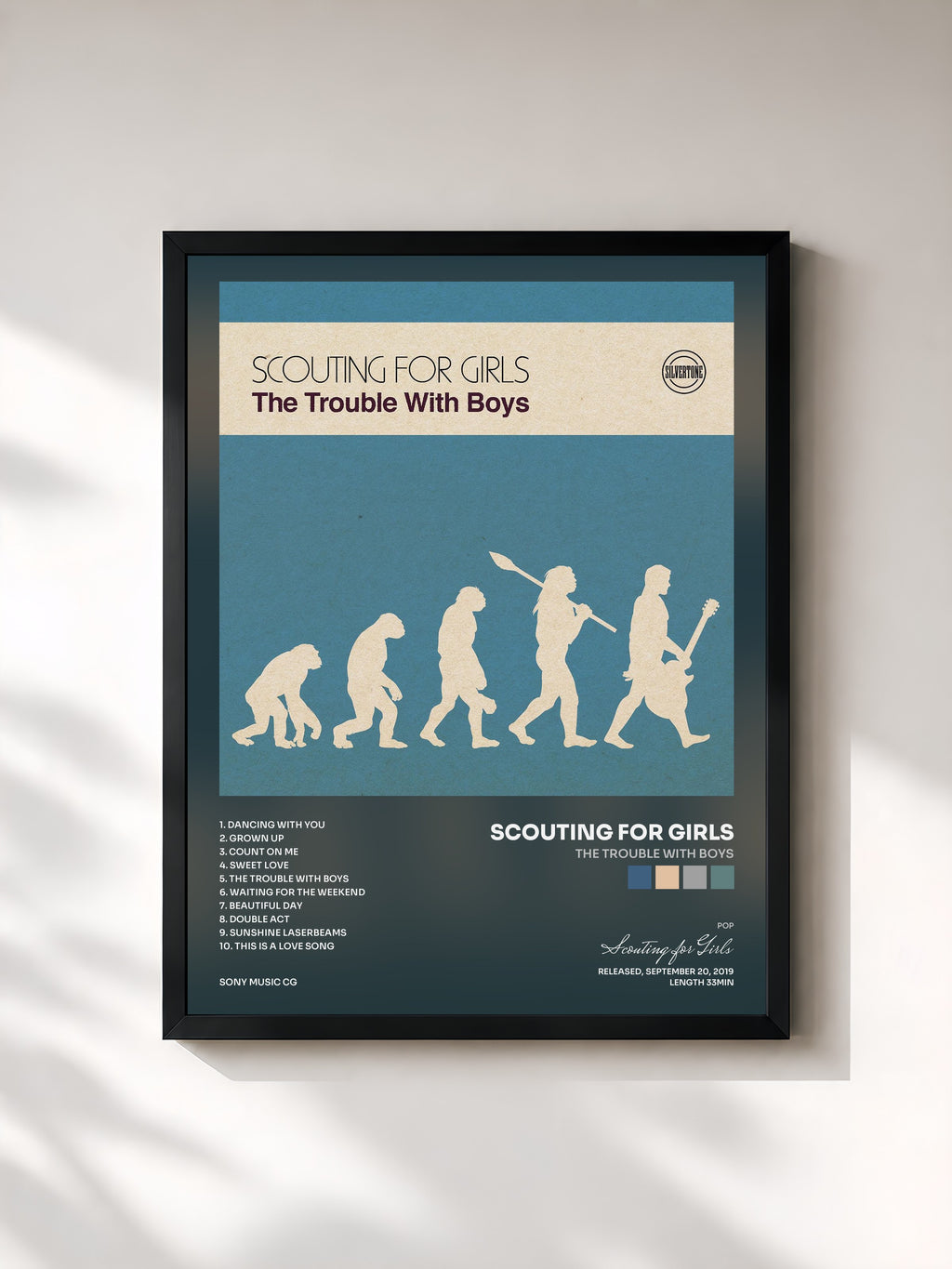 #noir The Trouble with Boys di Scouting for Girls in stampa incorniciata, cornice nera, stampata e incorniciata in Francia