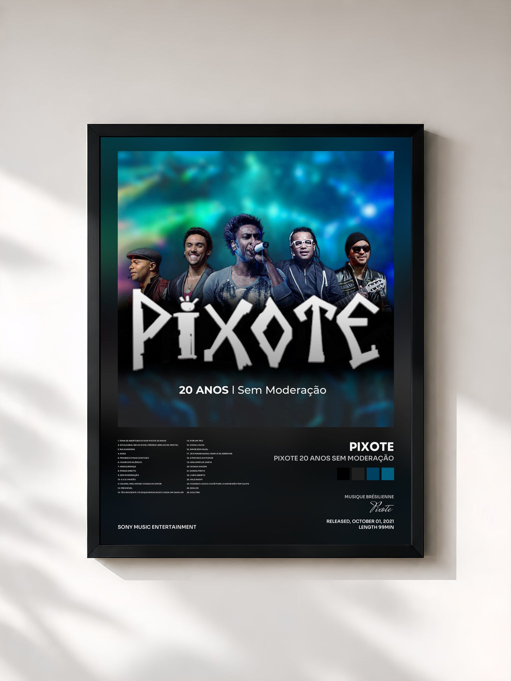 #noir Tableau de l'album Pixote 20 Anos Sem Moderação de Pixote, cadre noir, imprimé et encadré en France