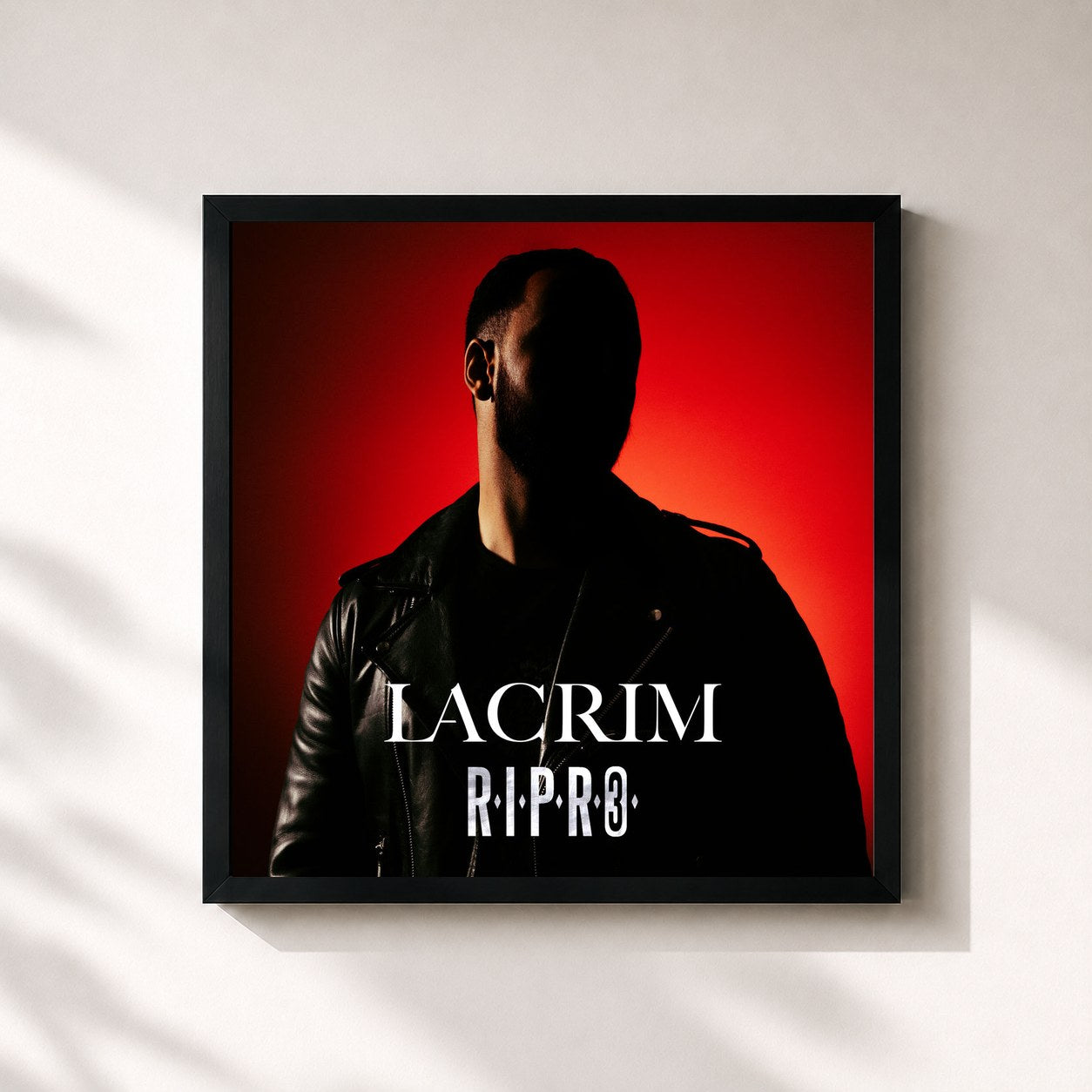 #noir R.I.P.R.O 3 di Lacrim in stampa quadrata incorniciata, cornice nera 32x32 cm