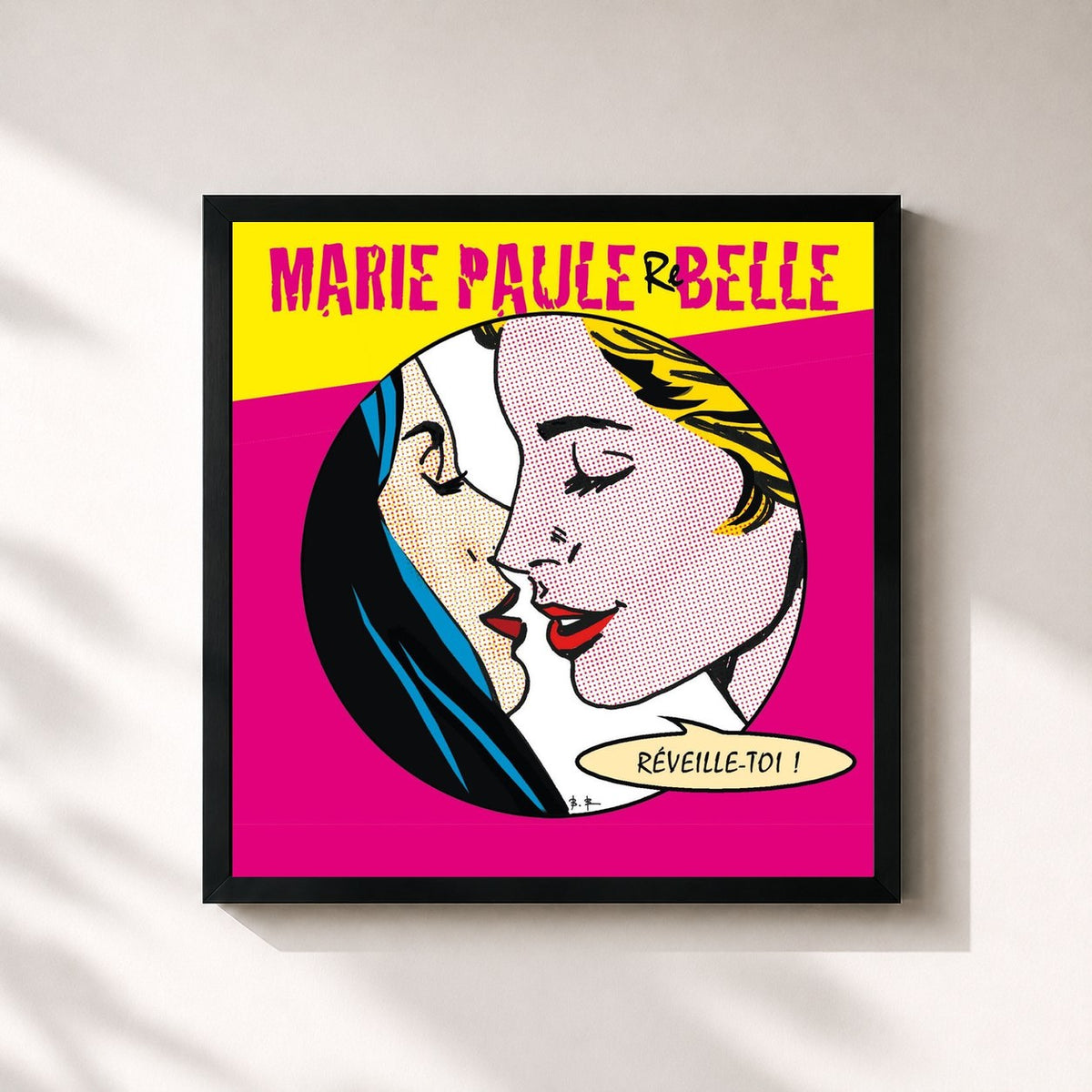 #noir Rebelle by Marie-Paule Belle as a square framed art print, black 32x32 cm frame