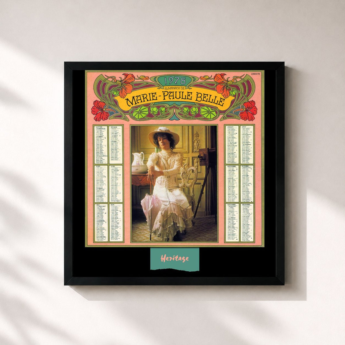 #noir Heritage - Les Petits Patelins - (1977) by Marie-Paule Belle as a square framed art print, black 32x32 cm frame