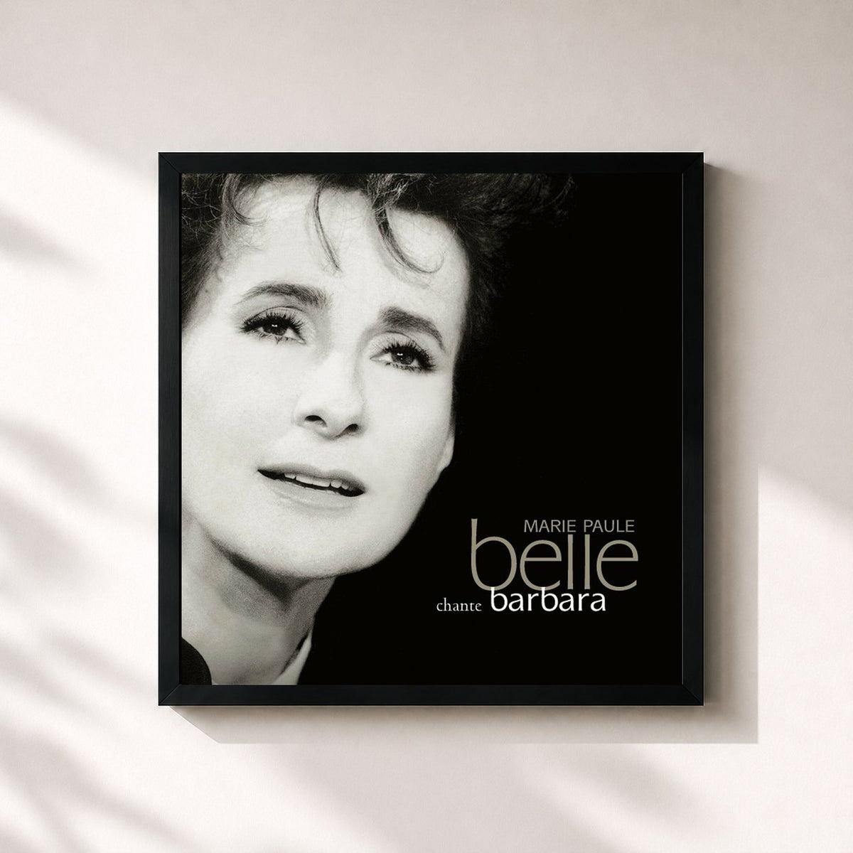 #noir Marie-Paule Belle chante Barbara by Marie-Paule Belle as a square framed art print, black 32x32 cm frame